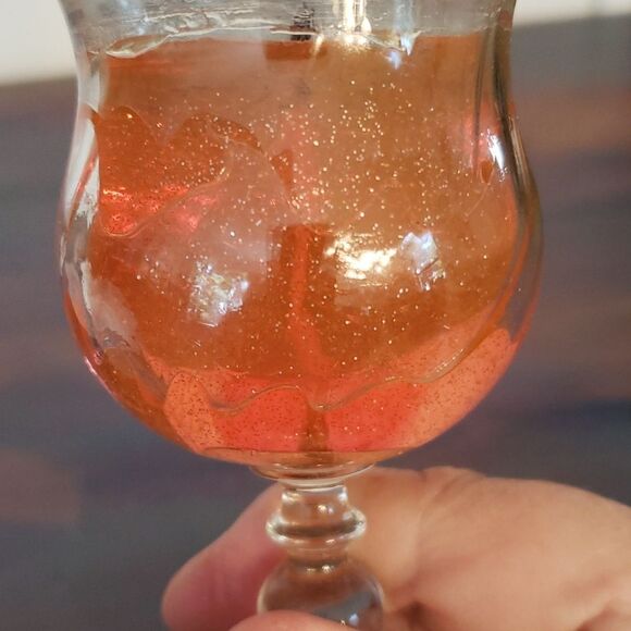 Vintage Avon SPARKLING SWIRL Red Transparent Candle & Goblet Holder - Picture 4 of 9